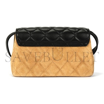 CHANEL BLACK SUEDE FLAP CROSSBODY BAG AP4677 (19.5*11.5*5cm)